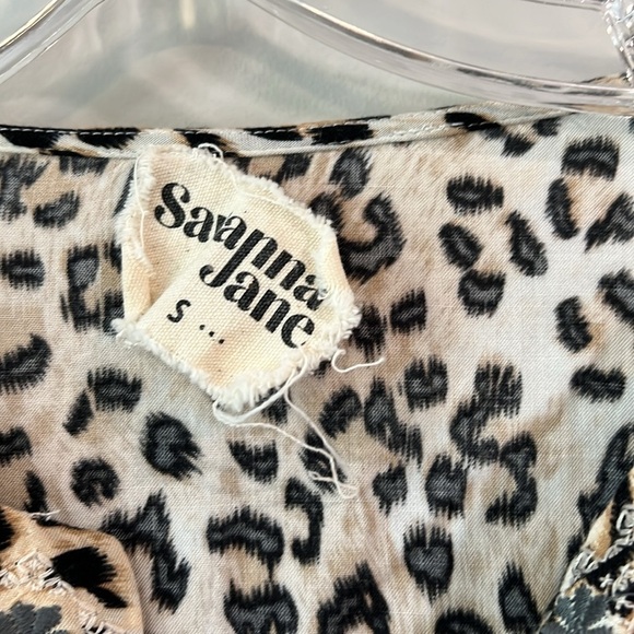 Savanna Jane - animal print, floral embroidered, 3/4 Sleeve blouse - Picture 2 of 7